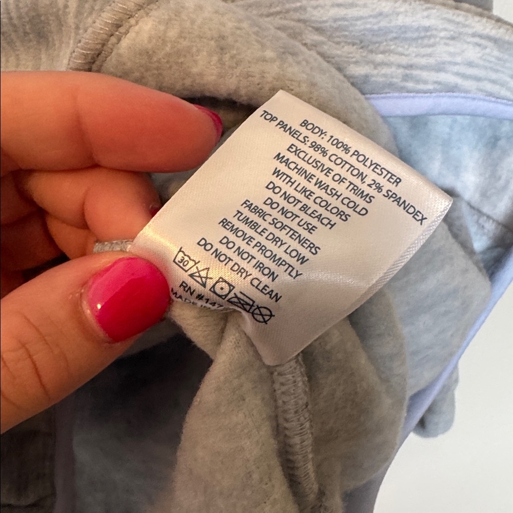 NWT Simply Southern Light Blue Heathered Quarter-Zip Fleece Pullover - Picture 6 of 7